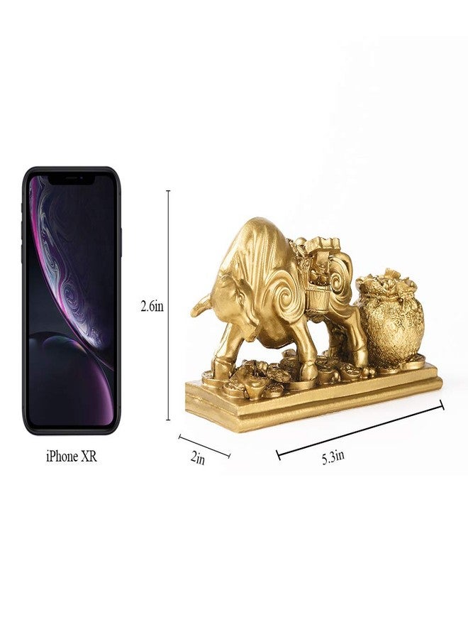 BRASSTAR Resin Fengshui Statue Bull Bring Gold Attract Wealth Fortune Luck Gather Wall Street Business Gifts Financial Securities Mascot Office Home Decor PTWQ020 - Image 2
